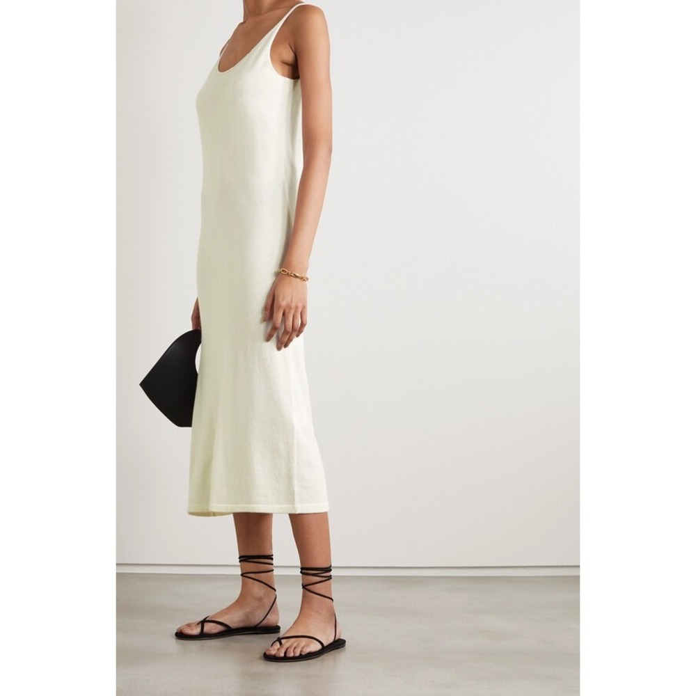 Arch4 NWT Beauford Dress Ivory Baby Goat Cashmere Midi Knit Slip- Size XL